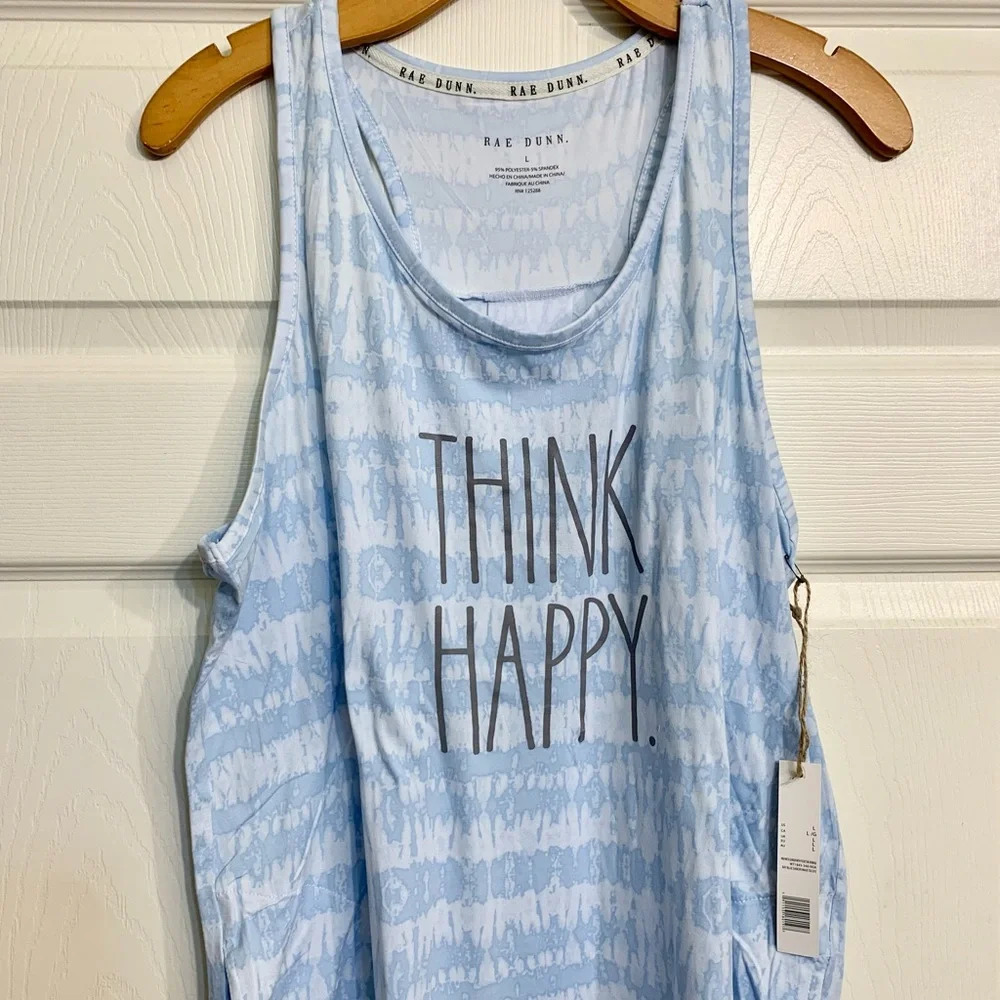 NWT Rae Dunn Tie-dye Dress “Think Happy” - Picture 2 of 12